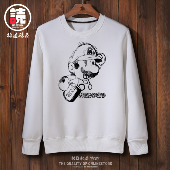 Gambar Longgar kartun Musim Semi dan Musim Gugur bagian tipis animasi sweater tidak ada cap (