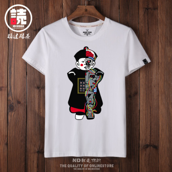 Gambar Longgar musim panas Jepang Sea ayah t shirt (Putih Zombie Cin) (Putih Zombie Cin)