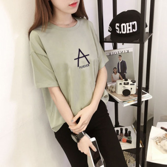LOOESN Korean-style short sleeved female New style T-shirt (664 * hijau