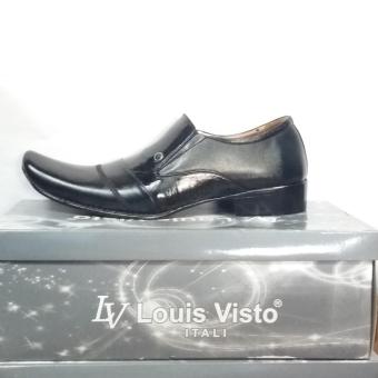 Harga Louis Visto sepatu pria formal kulit asli model LV 354 black Online Terbaik - Yojitoko