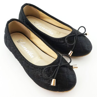 flat shoes hitam branded