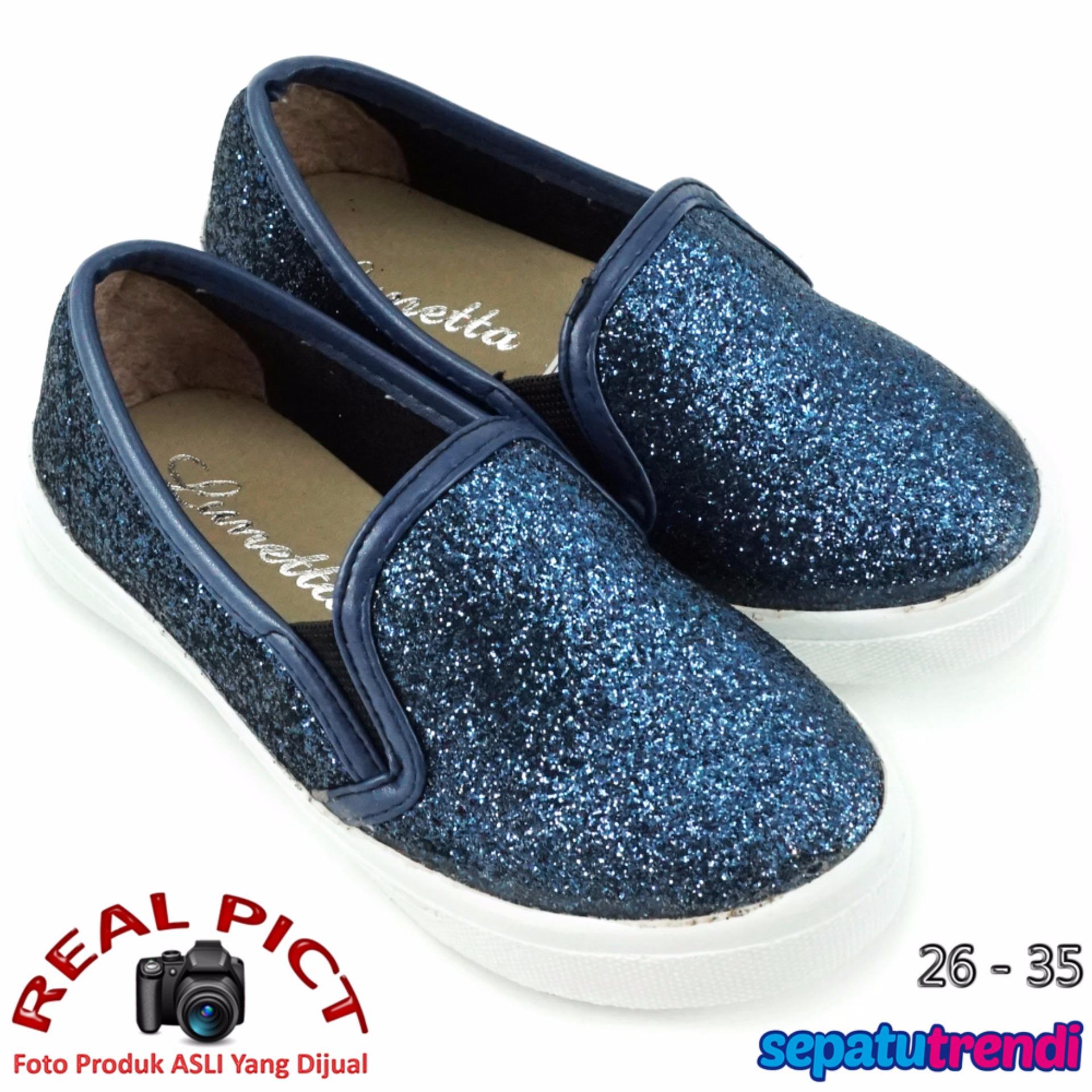 Lunetta Sepatu Anak Perempuan Slip On Diamond Dust FPS - Navy .