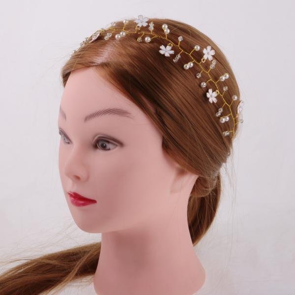 ... Bride Artificial Diamond Source · MagiDeal Elegant Girls Crystal Flower Pearls Headband Headpieces Hair Accessories intl