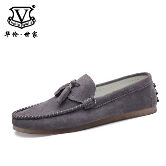 Terbaik Murah Malas Korea Fashion Style kulit musim gugur pria kasual sepatu kulit Peas sepatu (