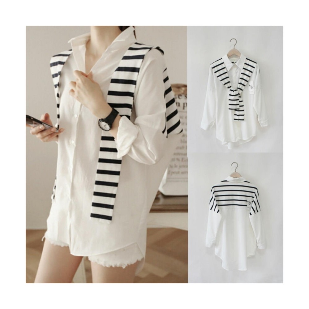 mamamia collection - kemeja wanita anisa putih mamamia collection - kemeja wanita anisa putih