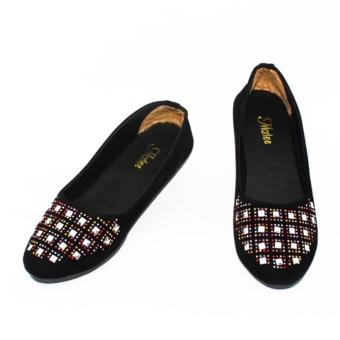 flat shoes hitam branded