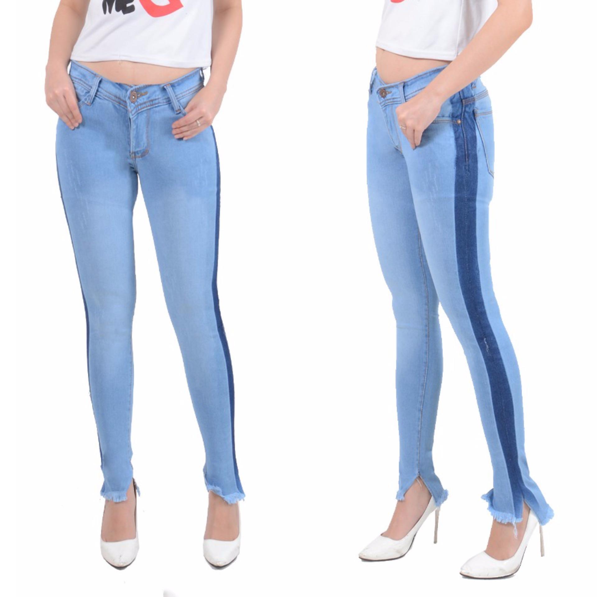 master jeans celana  wanita sobek rawis model terbaru