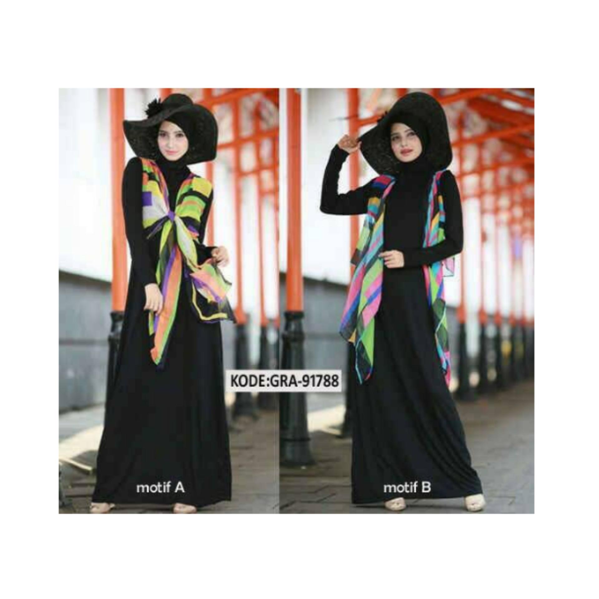 Maxi Dress Rainbow / Busana Muslim Wanita / Baju Gamis Muslimah