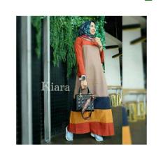 maxi pelangi brown fashion wanita gamis dres baju muslim