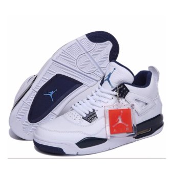 Gambar Men Basketball Shoes For Jordan 4 Sneakers(white)   intl