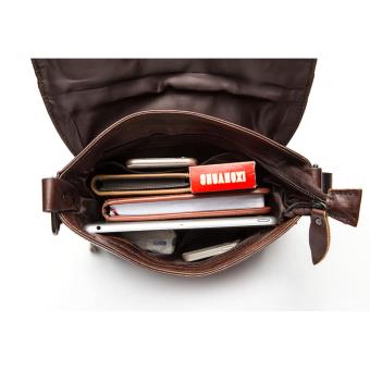 Mens Cowhide Leather Messenger Bags Lightweight Shoulder BagsCoffee - Intl Juli 2019 - 5 Mens cowhide leather messenger bags Lightweight shoulder bagsCoffee - intl - 5