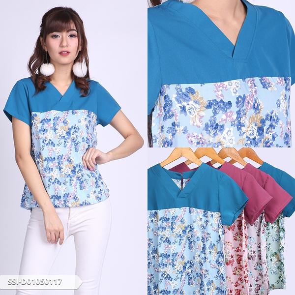 Methalia Flowery V-Neck Blouse - Light Purple Methalia Flowery V-Neck Blouse - Light Purple