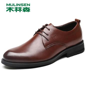 Gambar MULINSEN Inggris kulit laki laki kulit gaun sepatu pria (Yu Yue 270096 coklat)