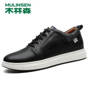 Gambar MULINSEN Korea kulit pria meningkat dalam laki laki sepatu kasual sepatu pria (YY 270100 hitam)