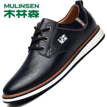 Gambar MULINSEN laki laki dan musim gugur bisnis baru kasual sepatu kulit sepatu kulit (Biru)