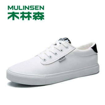 Gambar MULINSEN musim gugur baru, sepatu pria sepatu bernapas sepatu pria (Yu Yue 69168515A putih dan hitam)