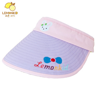 Gambar Musim panas Baobao visor topi anak topi (46 56 cm (penyesuaian Velcro) penuh panjang 12 cm + Anggrek ungu)