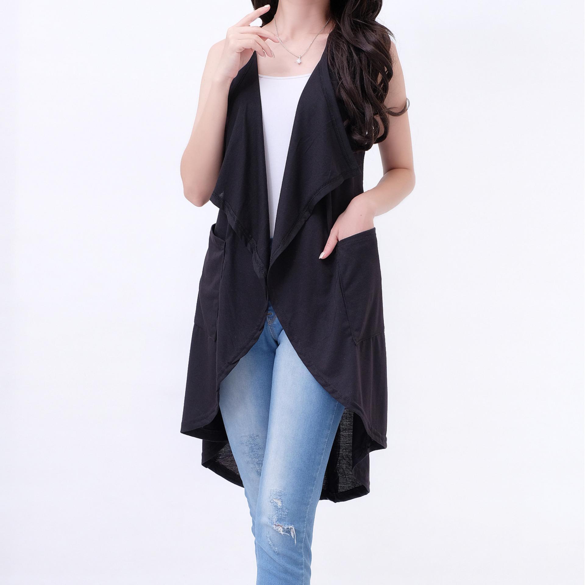 My Straw - Long Cardigan Elisa Spandek Hitam