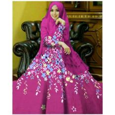 MY/GAMIS SYARI AUFA FLOWER/GAMIS KATUN JEPANG/GAMIS MODERN MASA KINI/1 SET BAJU GAMIS SAMA JILBAB/BAGUS DAN MURAH
