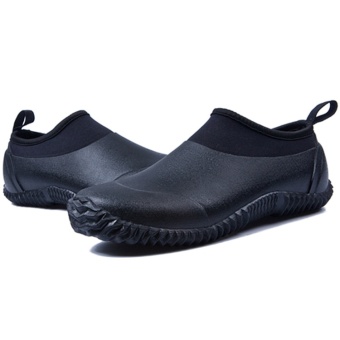 Gambar NDZ Short tube rain shoes, shallow rubber rain shoes, car washshoes(black)   intl