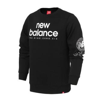 Gambar New Balance amt73585 kasual merajut musim gugur baru pullover sweater (AMT73585 BK hitam)