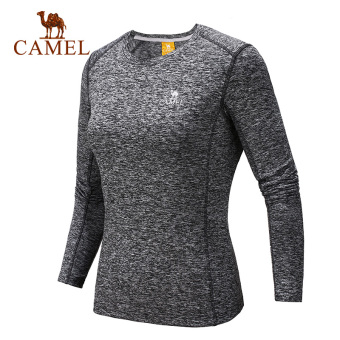 Gambar New Camel pria dan wanita leher bulat t shirt (C7W1T7612, abu abu, perempuan)