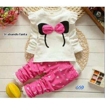 Gambar Nicer   Baju Anak Perempuan Set Bando Pink