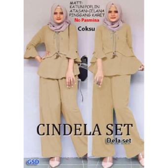 Gambar Nicer Setelan Baju Celana Kulot Muslim Wanita Set Dela Mocca