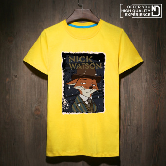 Gambar Nick kapas musim panas lengan pendek t shirt (Kuning Nick cje)