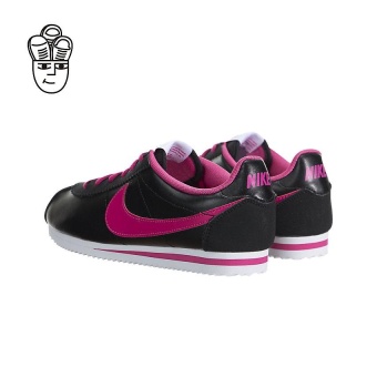 Gambar Nike Cortez Retro Running Shoes Black   Vivid Pink White 749502 001  SH