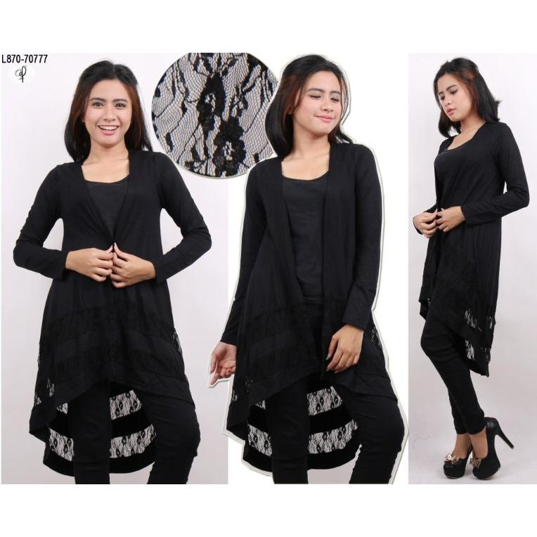 Oma Holley Fashion Kalea Long Cardigan Organdy Bawah - Size M