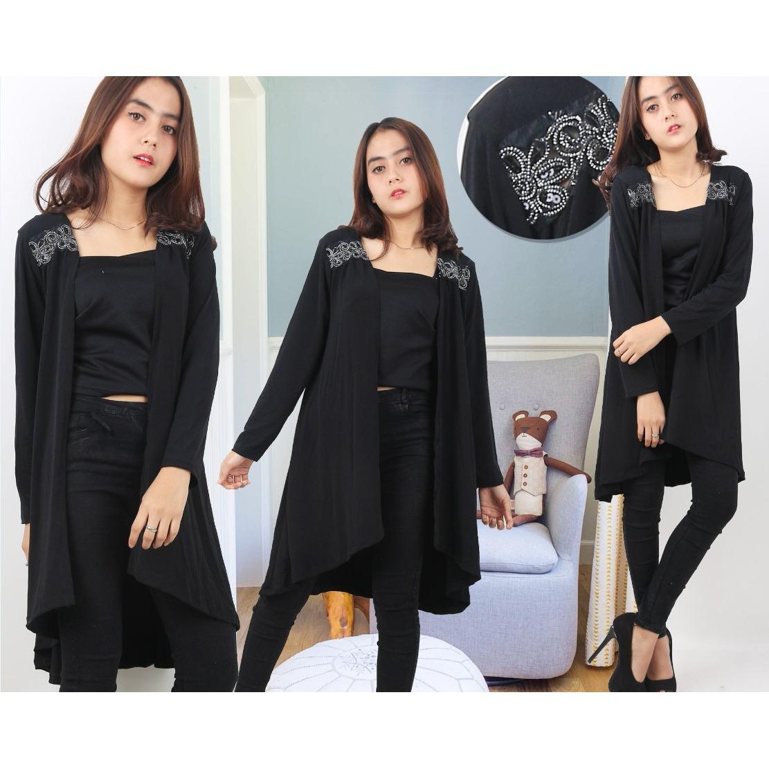 Oma Holley Fashion Shirlee Long Cardigan Aplikasi - Size M