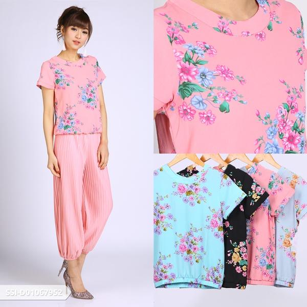 Omah Fesyen Qistela Flowery Casual Blouse Color: Lilac Omah Fesyen Qistela Flowery Casual Blouse Color: Lilac