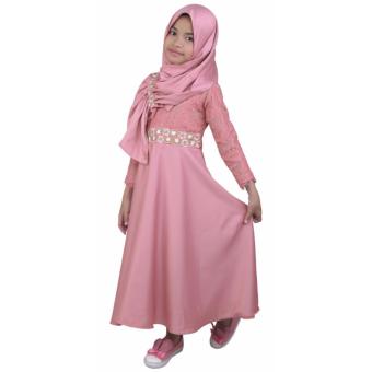 Gambar Pakaian Muslim Anak Perempuan Catenzo Junior CIS 250 Pink Velvet