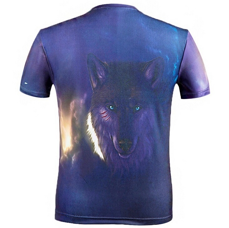 panas Musim serigala manusia 3D cetak digital Lengan Bang PendekGuy s T shirt the man