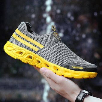 PINSV Fashion Men's Mesh Casual Slip-Ons & Loafers Sneakers - Grey,Yellow - Intl April 2018 - 3 PINSV Fashion Men's Mesh Casual Slip-Ons & Loafers Sneakers - Grey,Yellow - intl - 3