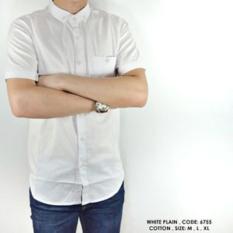 PREMIUM BAJU KEMEJA POLOS POLOSAN PUTIH FORMAL KERJA KANTOR COWOK PRIA