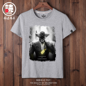 Gambar Pria Lengan Pendek Kartu T shirt (Kartu abu abu AJR) (Kartu abu abu AJR)