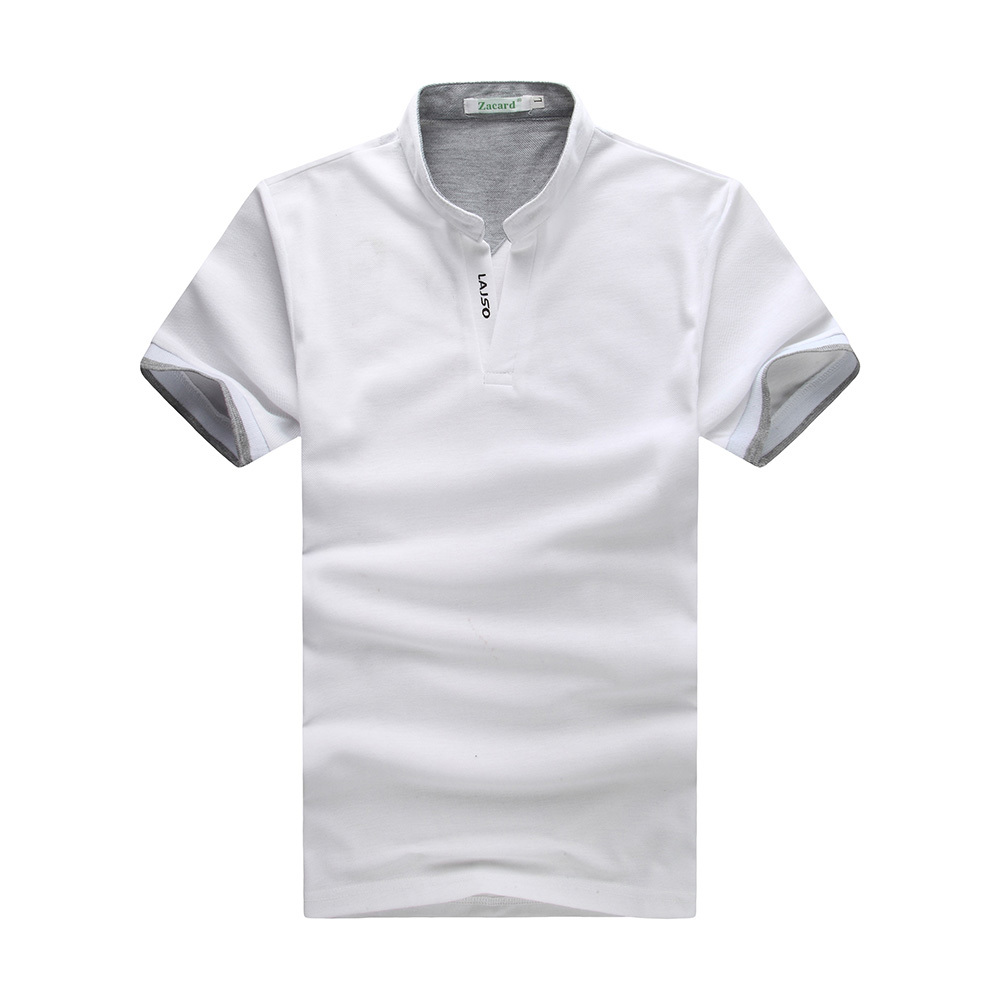 Pria Polo Shirt Pria Katun Lengan Pendek Kemeja Sportswear Jerseys Tenis Baseball Kasual Turndown Collar T-shirt (Putih) -Intl