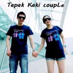 Pusat  Couple Online - Baju Couple Murah - kaos couple tapak kaki hitam