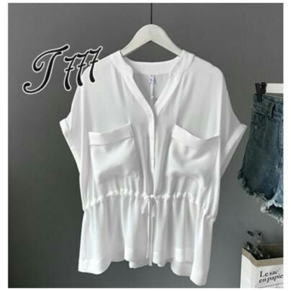 PusatFashion Blouse Sonya Casual Wanita - White PusatFashion Blouse Sonya Casual Wanita - White
