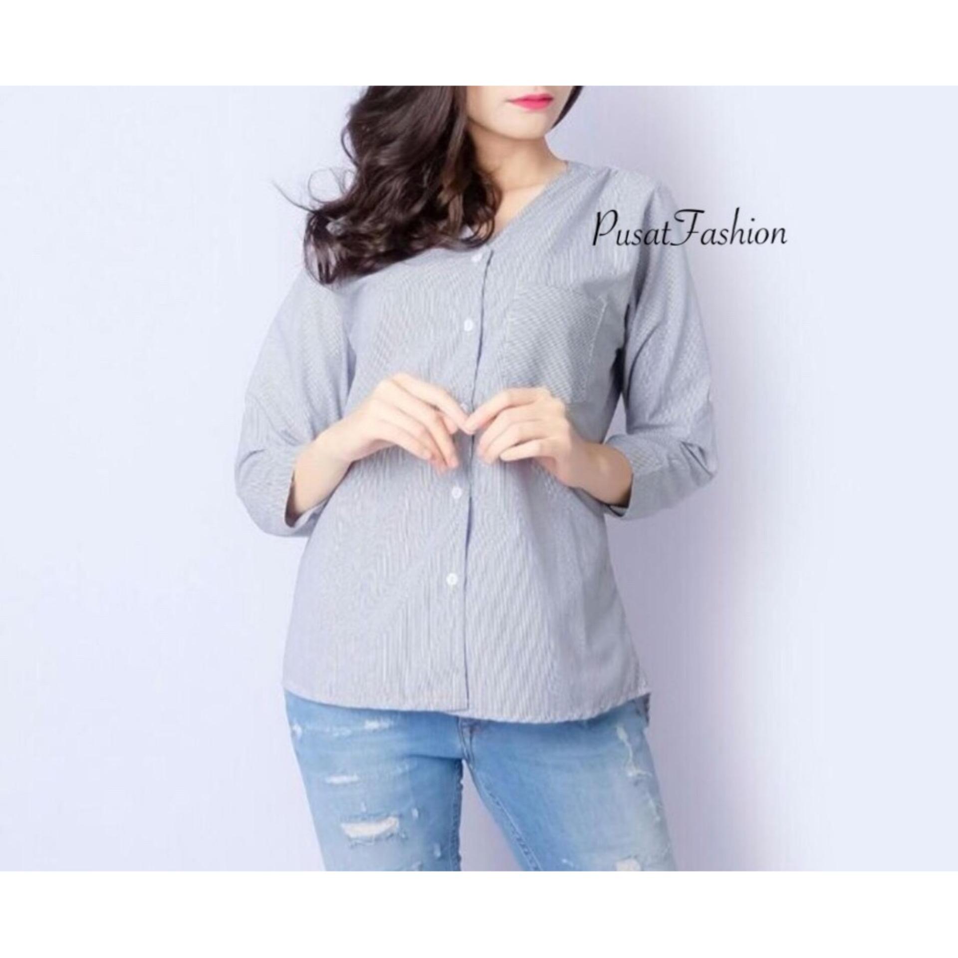PusatFashion Kemeja Mille Hitam PusatFashion Kemeja Mille Hitam