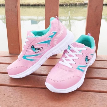 Gambar Running Shoes Breathable Outdoor Walking PU Leather Male Sport Sneakers Jogging Shoes Lightweight Students Girl Spring   pink   intl