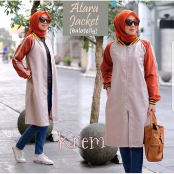 jual saliha co jaket wanita varsity panjang atara jacket krem orange outter tunik jaket jual saliha co jaket wanita varsity panjang atara jacket krem orange outter tunik jaket