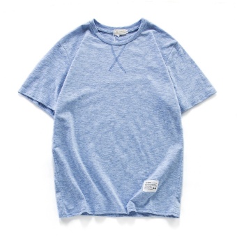 ... putih lengan pendek t. Source · Salju bambu katun Jepang warna solid pria t-shirt bottoming kemeja (Cahaya biru)