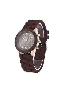 Sanwood® Jam Tangan Pria - Cokelat - Strap Silikon - Sports Watch  