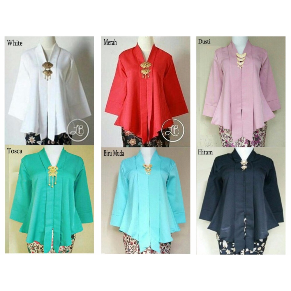SB Collection Atasan Blouse Assyfa Kebaya Kemeja Wanita - Putih
