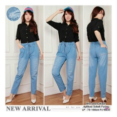 SB Collection Celana Panjang Dheena Long Pant Jeans SobekFuring-Biru Muda