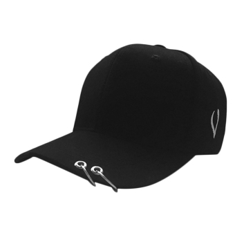 Selamat New Streetnovelty Katun Unisex Cincin Lenja Tandaimelengkung Baseball Cap Topi Hip-hop Hitam Dengan 2 Ring April 2018 - 2 Selamat New Streetnovelty katun unisex cincin lenja tandaimelengkung baseball cap topi hip-hop Hitam dengan 2 ring - 2