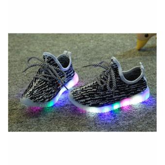 Gambar Sepatu Anak LED Hitam Putih Lucu